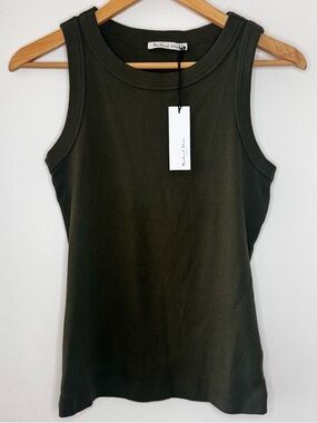 Michael Stars paloma Wide Strap Binding Ribbed Knit Tank Top Women’s Small NEW